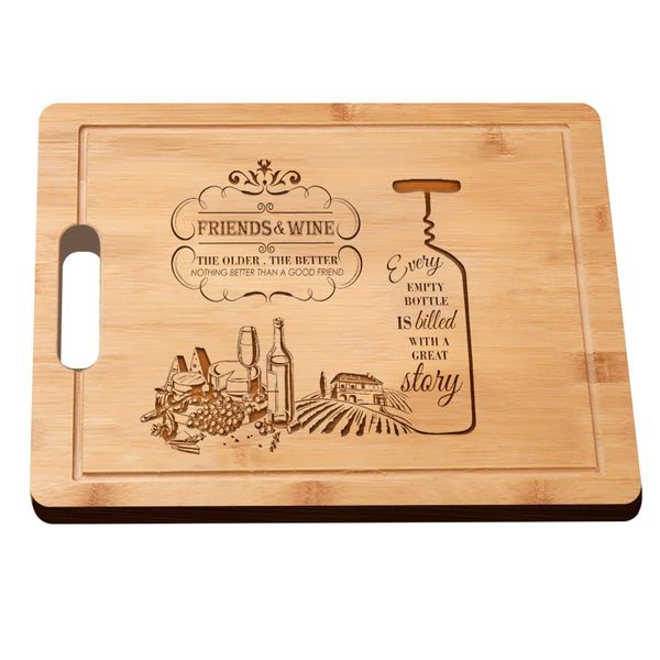 Best Friend Laser Engraved Cutting Board Bamboo Friendship Gift Ideal