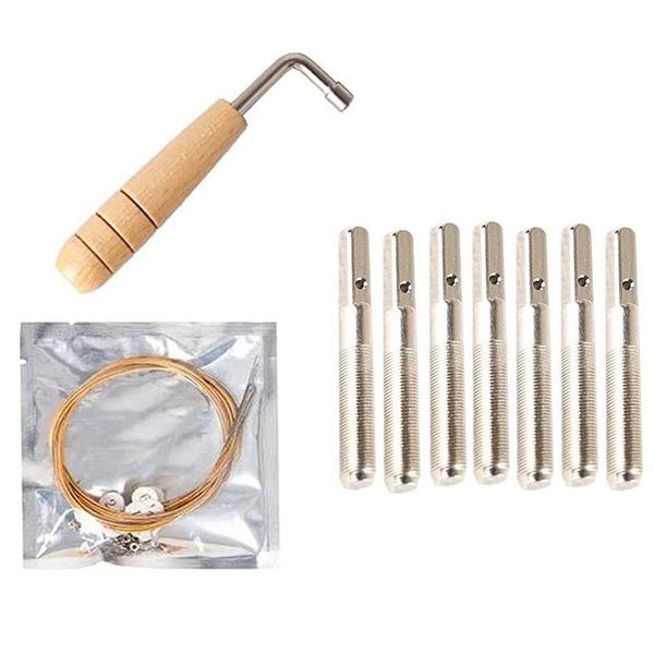 Metal Harp String + 7Pcs Pin Nails, for Small Instrument
