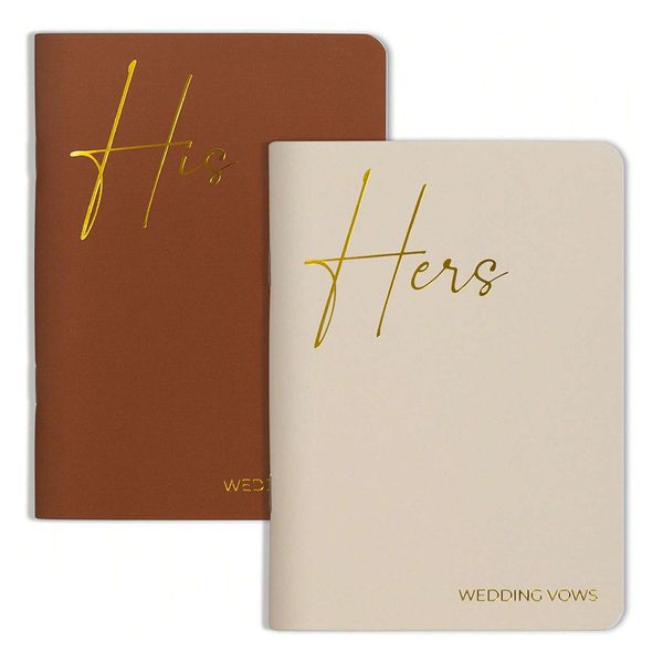 Terracotta and Ivory Gold Foiled Vow Books