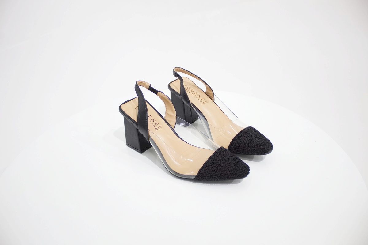 LaMara Paris - Journee 7cm Heel Vinyl Sling Back Shoe - Black | Shop ...