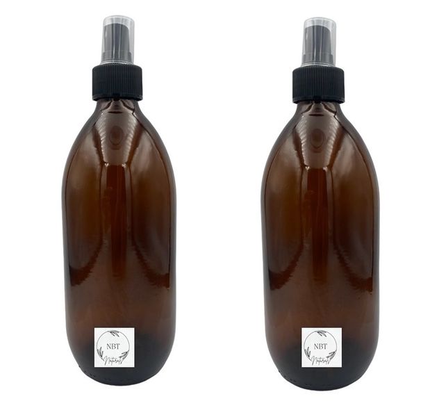 NBT Naturals - Empty Glass Bottle and Black Atomiser Spray- 500mls - 2 Pack