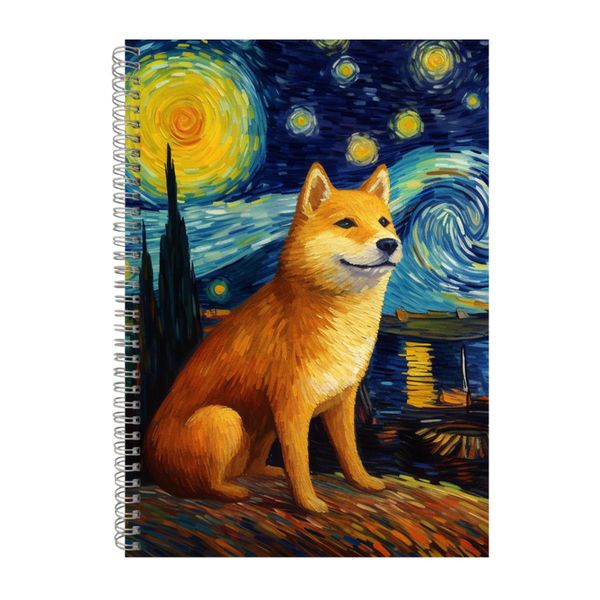 SHIBA INU Starry Night Notebook Animal Gift Idea A4 NotePad 117