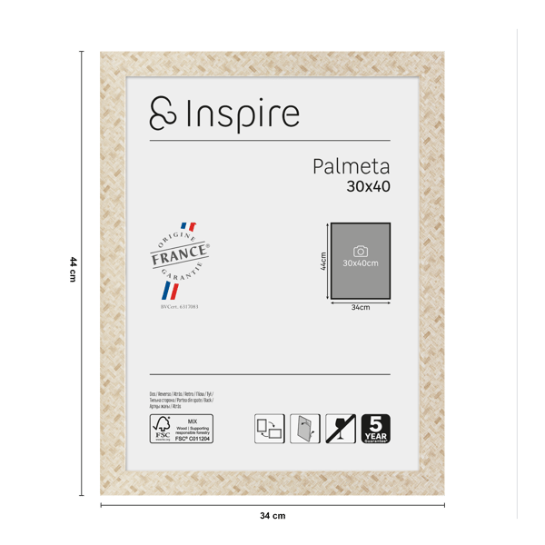 Inspire Frame Palmeta Natural 30x40cm