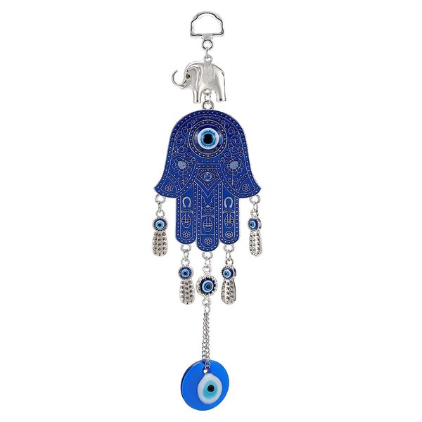 Home Decor Hanging Blue Hamsa Hand &amp; Evil Eye Protection Amulet (22cm)