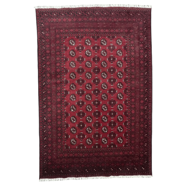 Rugs of Persia / 242 x 164cm Handmade Sangria Red Afghan Wool Area Rug