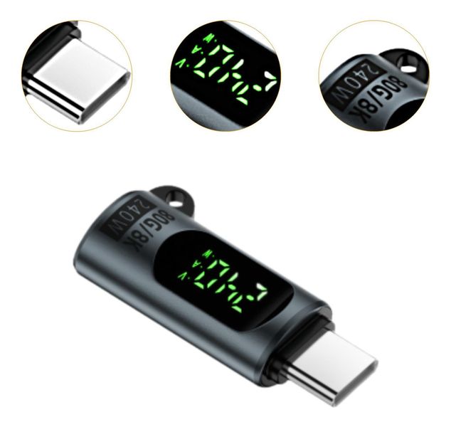 USB C to USB C Adapter with LED Display, 240W Fast Charging &amp; 80Gbps Data