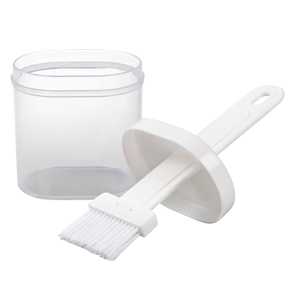 Multifunctional Oil And Sauce Basting Brush With Container - White