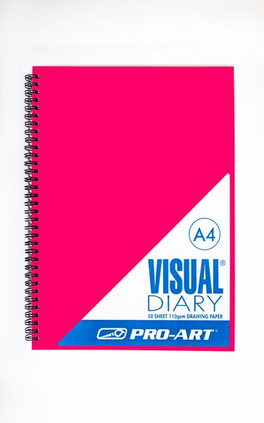 Pro-Art A4 Pink Visual Diary 110gsm - 50 Sheets