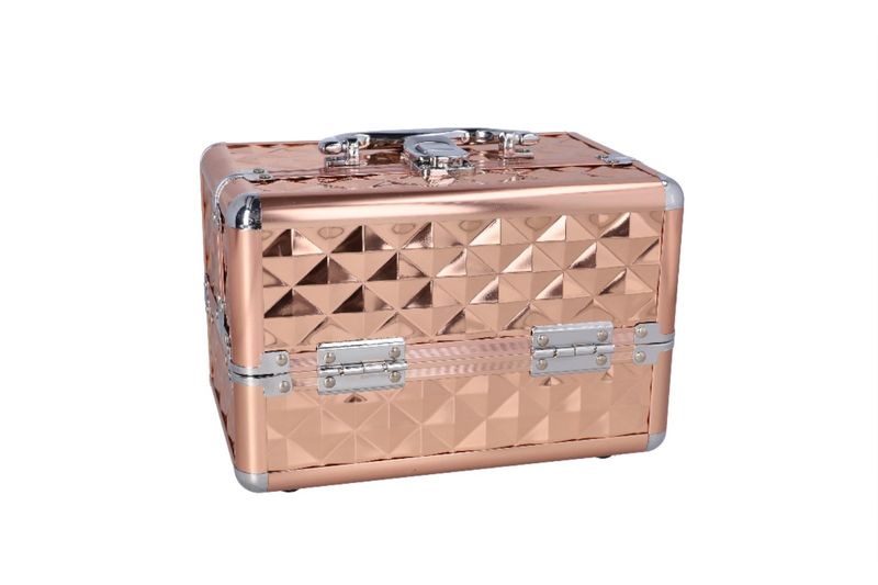 Rose Gold Cosmetic Box with Mirror