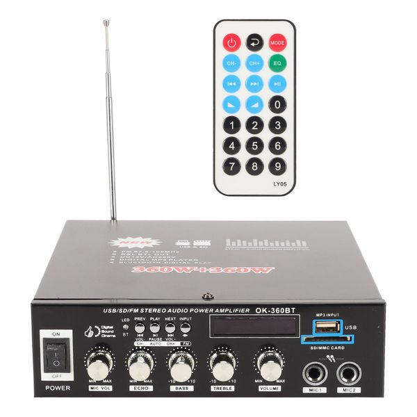 12V Bluetooth Digital Amplifier 360W and 360W 220V Volume Control