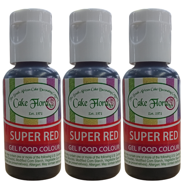 Cake Flora Gel Food Colour Pack of 3 - Super Red