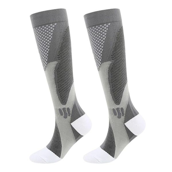 Sport Long Compression Sock Calf Support Running Jogging Stockings - Black