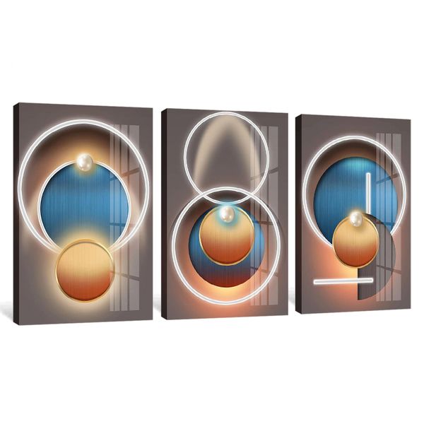 Canvas Wall Art: Nordic 3-Piece Abstract Geometric Canvas Print Wall Art