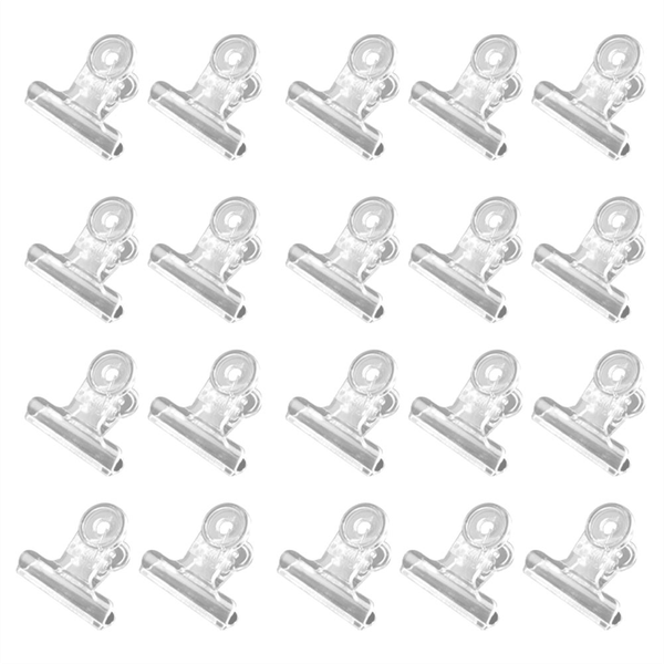 100PCS Plastic Bulldog Clips, Hinge Clips for Home, Office Use Clear
