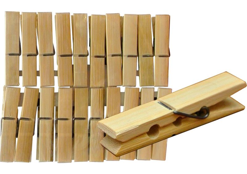 Wood Clothes Pegs (Bamboo 20 piece)