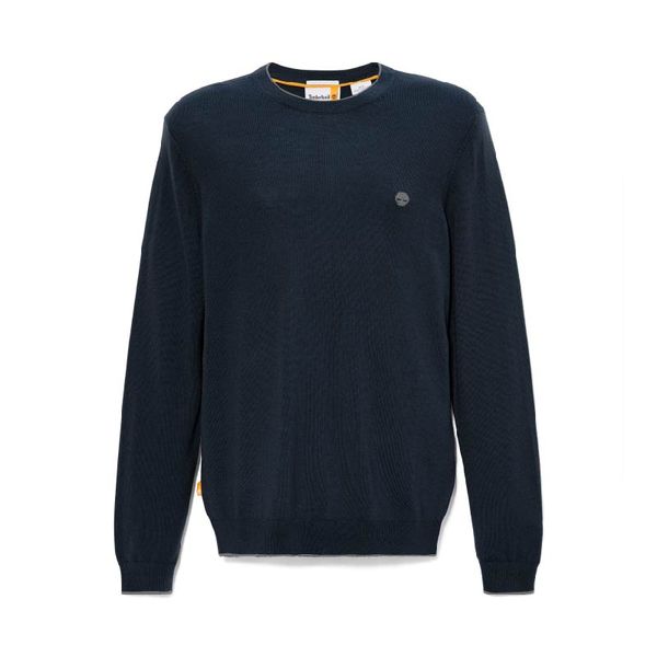 Men Navy Merino Wool Jersey