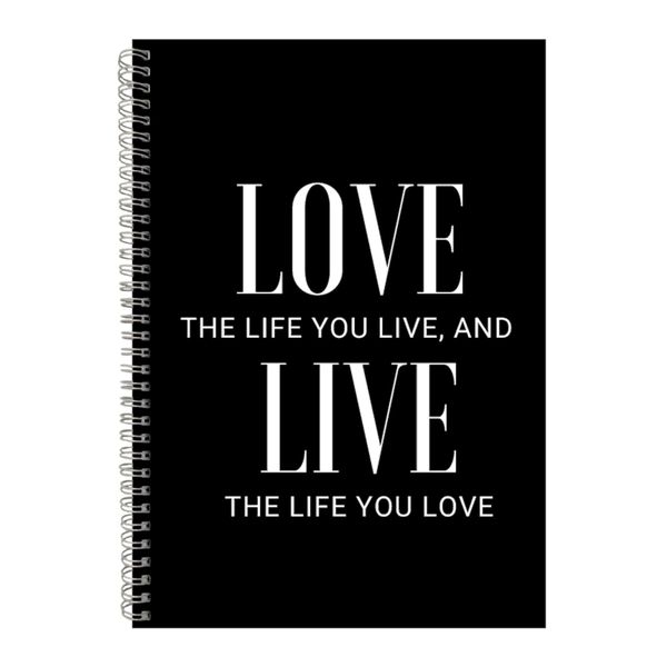 Live A4 Notebook Spiral Lined Motivational Sayings Graphic Notepad Gift 169