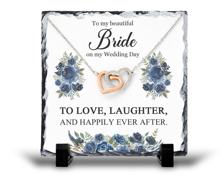 To My Beautiful Bride On My Wedding Day Wedding Bride Gift Rock Slate