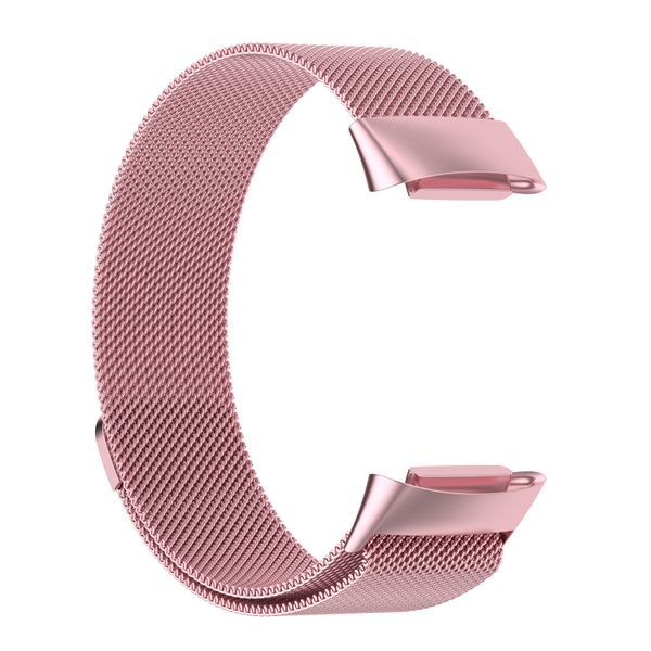 Milanese Watch Strap Compatible with Fitbit Charge 5/6 - Rose Pink