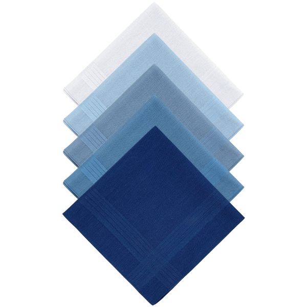 6pack Selected Hanky Pure Cotton Handkerchiefs with Stiching Assorted Color