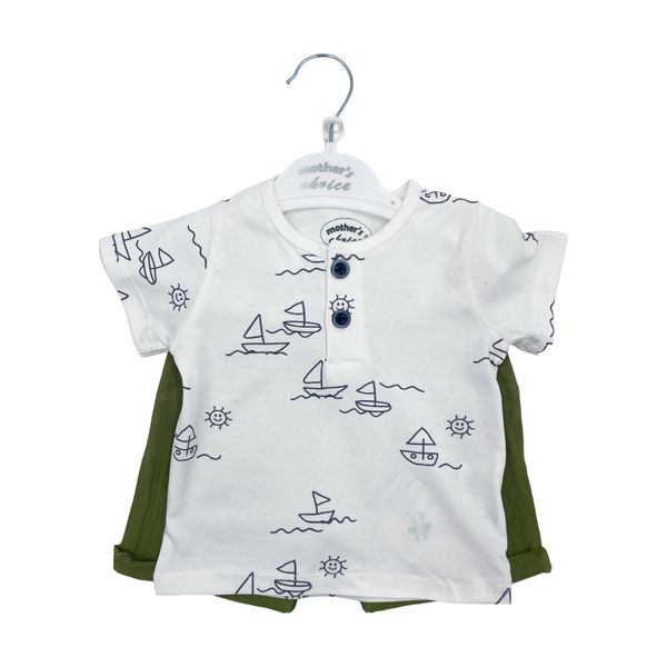 Mothers Choice Infants Boys Olive 2 Piece Set - Boats