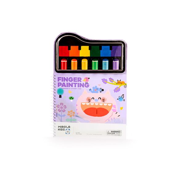 Mirola Kids - Finger Paint Stamp Book - Colouring Activity with Paint Pads