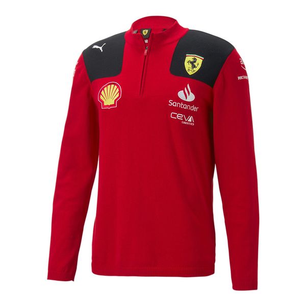 Ferrari Team Half Zip Knit 2023, Red, Mens