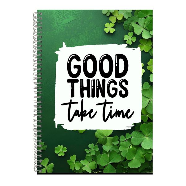 Time A4 Notebook Spiral Lined Motivational Sayings Graphic Notepad Gift 135