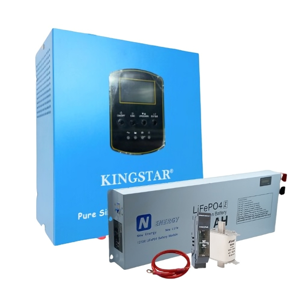 KINGSTAR KIT. 1.5 KVA 12V Hybrid inverter with 100AH Lithium Battery