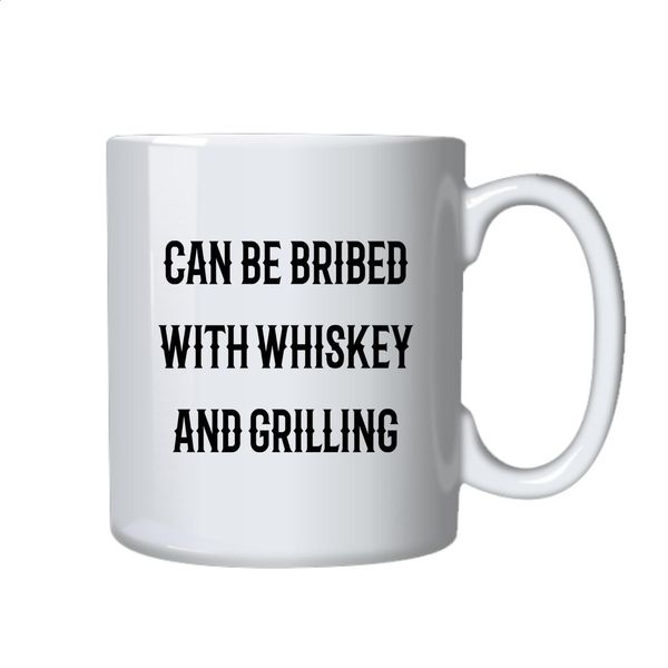 Whiskey and Grilling Coffee Mug - Best Funny Novelty Gift Idea for Him