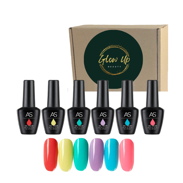 Glow Up UV Gel Nail Polish Set - Macaroon 6 Piece Colour Set