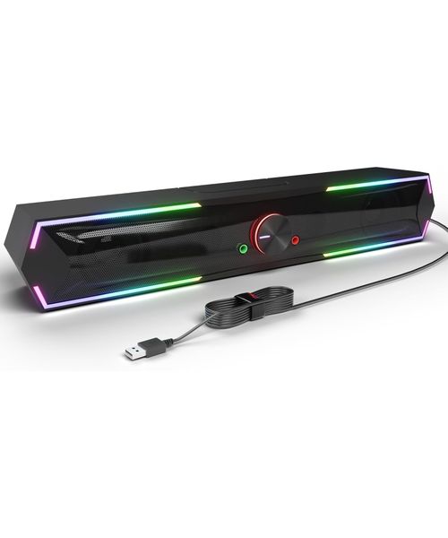 Bluetooth Computer Speakers Adjustable RGB PC Gaming Speakers for Desktop