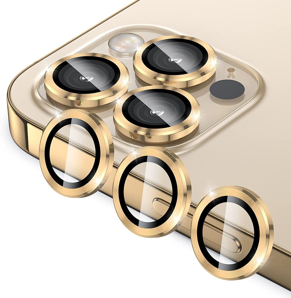 Iphone 13 Pro Metal Ring Camera Lens Tempered Glass Protector Gold Shop Today Get It 7472