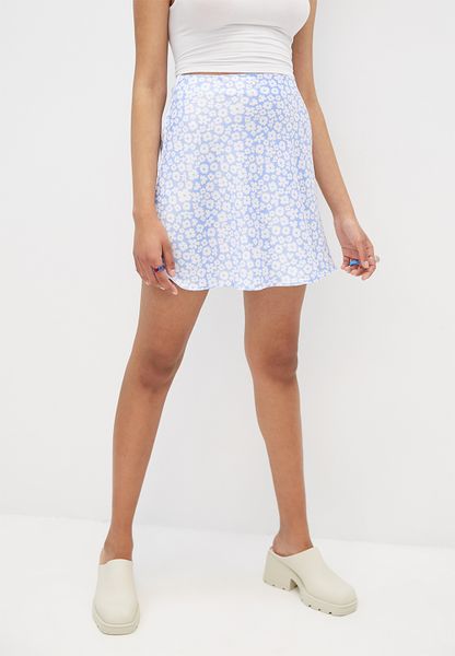 A-line Printed Satin Mini