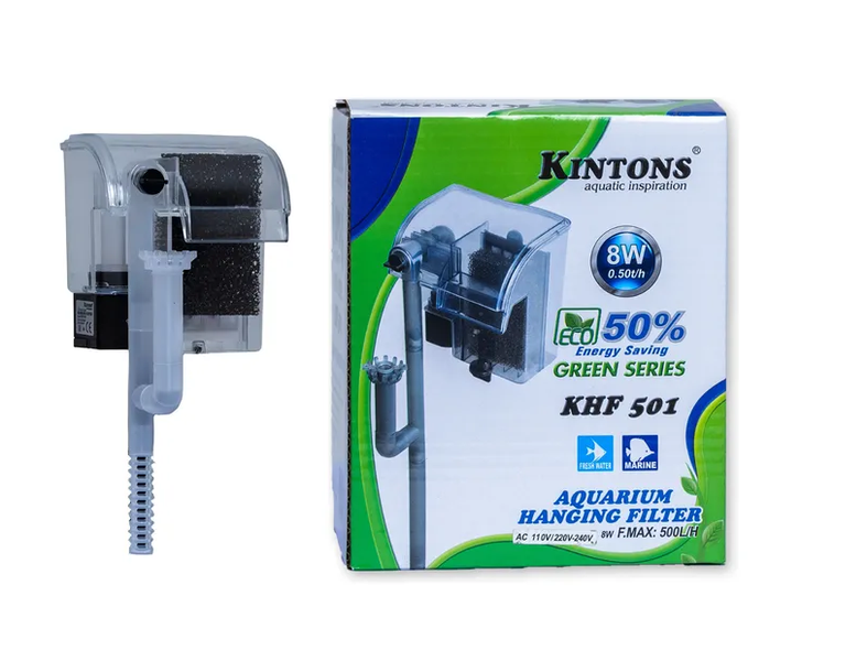 Kintons KHF-501 Hanging Filter 8W 500L/H Aquarium HOB with Skimmer