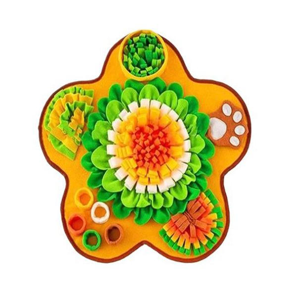 Pet Flower Shape Puzzle Sniffing Feeding Mat - 60x60cm