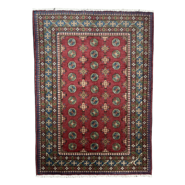Carpet Express &amp; Decor/HandMade Color Afghan Cherry Red/Green - 179 x 124cm