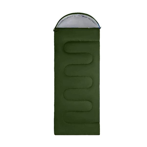 3 Seasons Travel Sheets Adult Hooded Sleeping Bag for Outdoor Hiking -Green