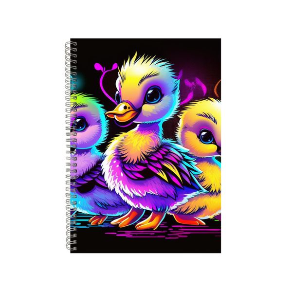 Baby Ducks Purple Black Background Notebook Gift Idea A4 Notepad Pad 80
