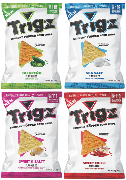 Corn Chips | Jalapeno, Sea Salt, Sweet Salty, Sweet Chilli | 40 Pk | Trigz