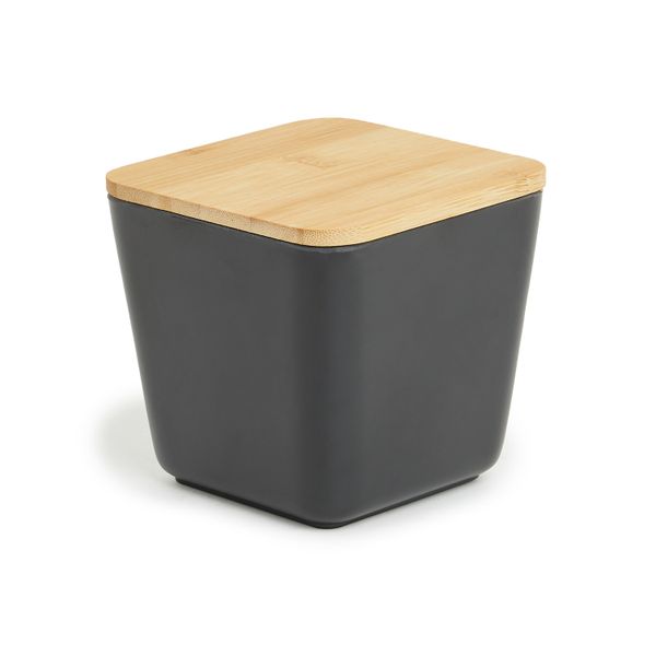 George &amp; Mason - Black Bamboo Fibre Storage Canister - Small