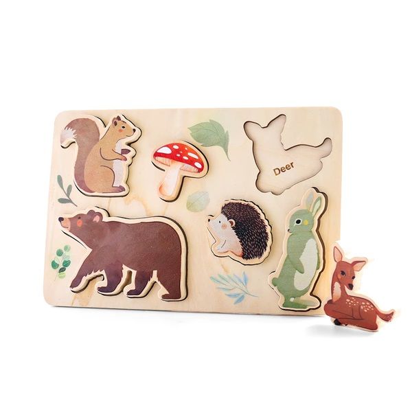 Animal-Themed Wooden Puzzle - Montessori Educational Toy