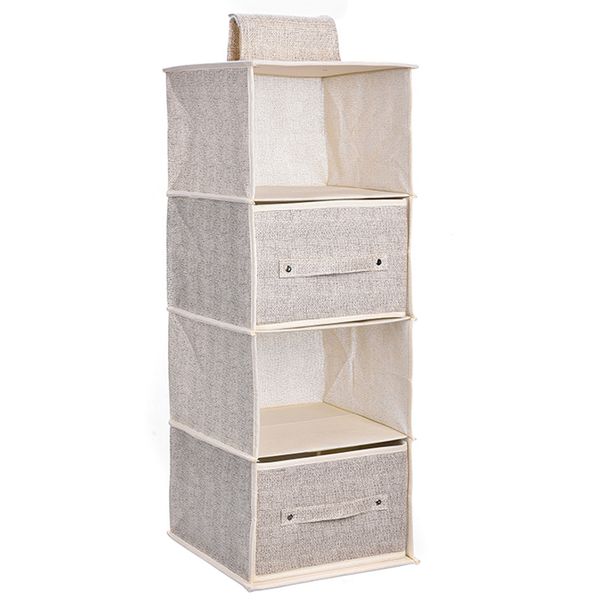 Hanging Storage Organiser,Collapsible Shelves For Wardrobe With Drawers