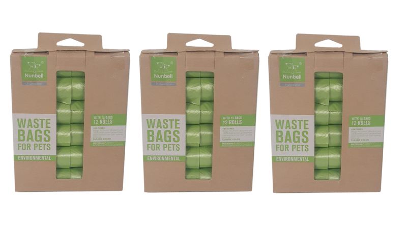 Nunbell Bio-Degradable Pet Waste Bags - 36 Rolls