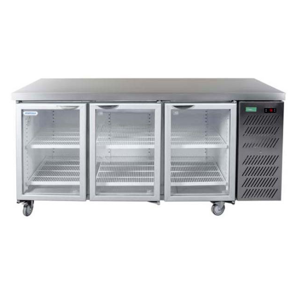 Staycold Glass Hinged Door Underbar w/ Flat Top