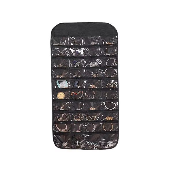 80-Grid Hanging Women's Jewelry Storage Display Bag Organizer