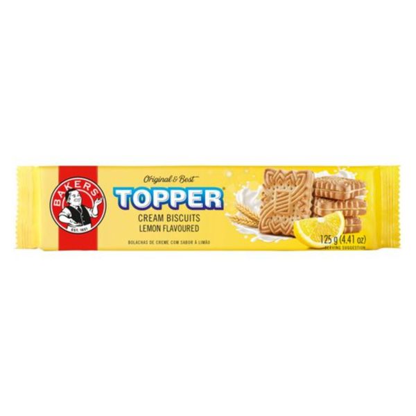 Bakers Lemon Cream Biscuits 125g Pack of 6 - Sweet Citrus Sandwich Biscuits