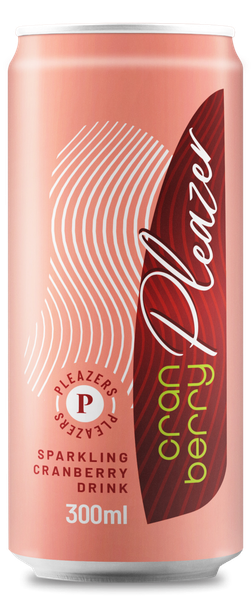 Pleazer Sparkling Cranberry Drink- 300ml Can (24 Pack)