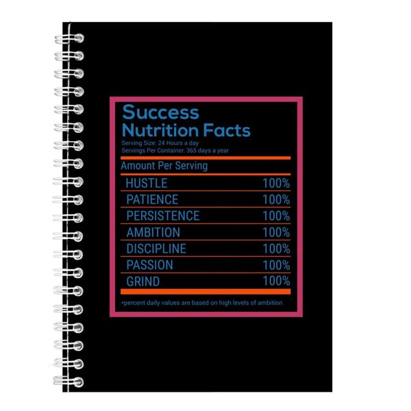 Success Nutrition Facts Notebook Inspirational Gift Idea A4 Notepad 131
