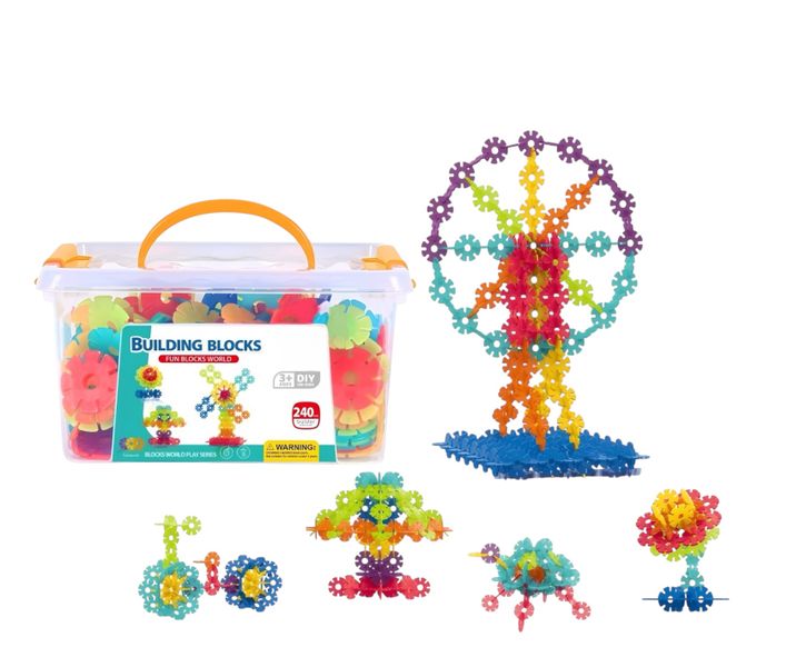 Builder Block Brainstorming Flakes - Educational Building Toy - 240-Piece Set